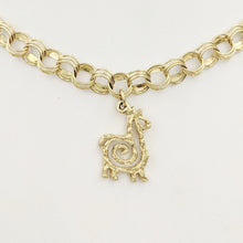 Load image into Gallery viewer, Alpaca or Llama Compact Open Spiral Charms - 14K Yellow Gold