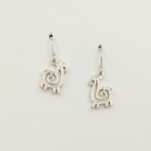 Load image into Gallery viewer, Alpaca or Llama Compact Spiral Earrings - French Wires; Sterling Silver