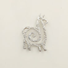 Load image into Gallery viewer, Alpaca or Llama Compact Spiral or Heart Pin or Tie Tac - Sterling Silver