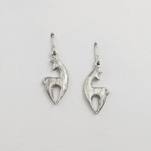 Load image into Gallery viewer, Alpaca or Llama Spirit Crescent Earrings - Sterling Silver on French wires