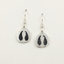 Load image into Gallery viewer, Llama or Alpaca Footprint Earrings - Sterling Silver on French wires