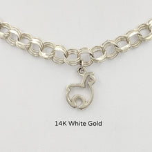 Load image into Gallery viewer, Alpaca Huacaya Open Silhouette Charm - smooth finish 14K white gold