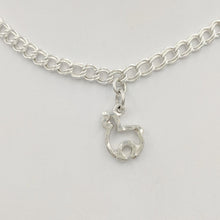 Load image into Gallery viewer, Alpaca Huacaya Open Silhouette Charm - hammered finish sterling silver