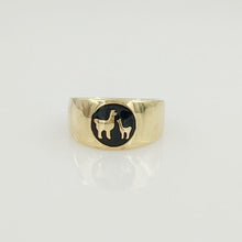 Load image into Gallery viewer, Momma Baby Cria Signet Ring in 14K Yellow Gold -  smooth and shiny finish