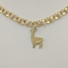 Load image into Gallery viewer, Alpaca Suri or Llama Silhouette Charm  14K Yellow Gold