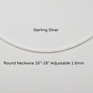 Sterling Adjustable Round Neckwire  16"-18"  Sterling Silver