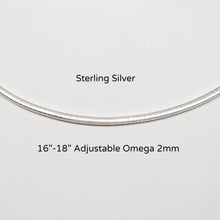 Load image into Gallery viewer, Sterling Adjustable Omega  16&quot;-18&quot;  Sterling Silver