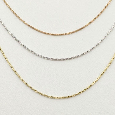 14K Rose, White and Yellow Chains