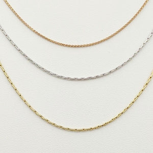 14K Rose, White and Yellow Chains