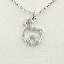 Load image into Gallery viewer, Alpaca Huacaya Open Silhouette Pendant -  hammered finish sterling silver