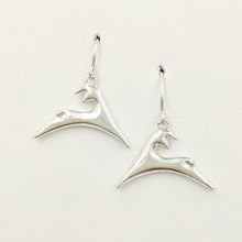 Load image into Gallery viewer, Alpaca or Llama Leaping Crescent Earring -  Sterling Silver