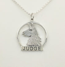 Load image into Gallery viewer, Llama Judge Pendant - Sterling Silver