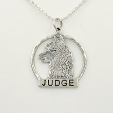 Load image into Gallery viewer, Alpaca Huacaya Judge Pendant - Hammered Rim; Sterling Silver