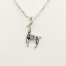 Load image into Gallery viewer,  Hand Engraved Llama Crescent Pendant - Sterling Silver
