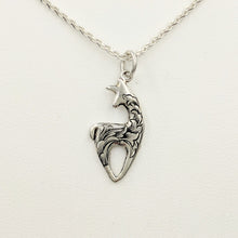 Load image into Gallery viewer,  Hand Engraved Spirit Crescent Pendant - Sterling Silver