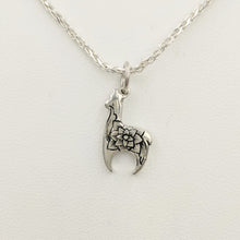 Load image into Gallery viewer,  Hand Engraved Huacaya Alpaca Crescent Pendant - Sterling Silver