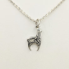 Load image into Gallery viewer,  Hand Engraved Huacaya Alpaca Crescent Pendant - Sterling Silver