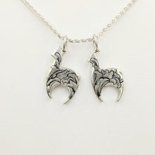 Load image into Gallery viewer,  Hand Engraved Huacaya Alpaca Crescent Pendants - Sterling Silver