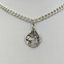Load image into Gallery viewer, Alpaca Suri Relic Style Coin Charm - Sterling Silver