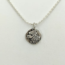 Load image into Gallery viewer, Alpaca Huacaya Relic Style Coin Pendant - Sterling Silver