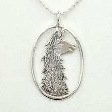 Load image into Gallery viewer, Llama Head Open View Pendant - Sterling Silver