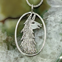 Load image into Gallery viewer, Llama Head Open View Pendant - Sterling Silver