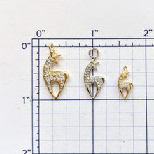 Load image into Gallery viewer, Alpaca or Llama Crescent Pendant with Pave Set Diamonds