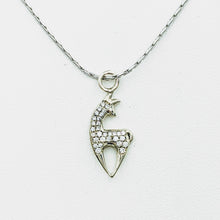 Load image into Gallery viewer, Alpaca or Llama Crescent Pendant with Pave Set Diamonds