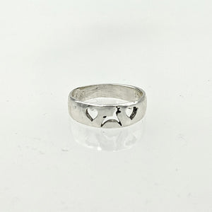 Llama or Alpaca Leaping with Hearts Ring - Delicate and Narrow