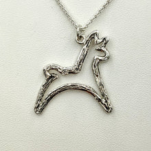 Load image into Gallery viewer, Alpaca or Llama Leaping Pendant or Pin