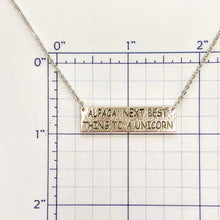 Load image into Gallery viewer, Custom Bar Necklace - Alpacas: The Next Best Thing to a Unicorn