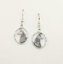 Load image into Gallery viewer, Llama Head Open View Earring - Sterling Silver on French wires