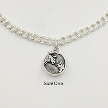 Load image into Gallery viewer, Llama  Momma Baby Cria Kiss Charm - Reversible Charm; small size.  Mother and baby on one side. Sterling Silver