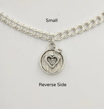 Load image into Gallery viewer, Llama  Momma Baby Cria Kiss Charm - Reversible Charm; small size.  Single heart on reverse side. Sterling Silver