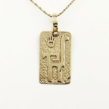 Load image into Gallery viewer, Alpaca or Llama Quechua Petroglyph Pendant - 14K Yellow Gold  smooth and shiny finish