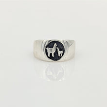 Load image into Gallery viewer, Sampl Momma Baby Cria Signet Ring in Sterling Silver - wide width   shiny texture