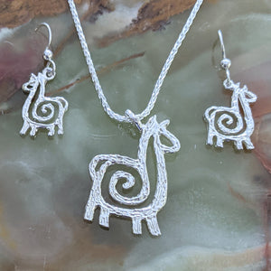 Alpaca or Llama Ensemble Sets - Pendants and Matching Earrings