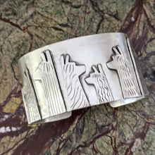 Load image into Gallery viewer, Alpaca Suri Head Silhouette Cuff Bracelet