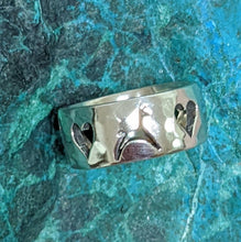Load image into Gallery viewer, Alpaca or Llama Leaping (Pronking) and Heart Punch Ring - 8mm