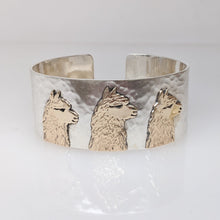 Load image into Gallery viewer, Alpaca Huacaya Tri-Head Cuff  Bracelet