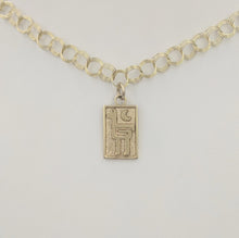 Load image into Gallery viewer, Alpaca or Llama Petroglyph Charms  tiny size  with moon   smooth texture  14K Yellow Gold