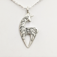 Load image into Gallery viewer,  Hand Engraved Spirit Crescent Pendant - Sterling Silver