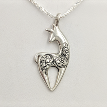Load image into Gallery viewer,  Hand Engraved Spirit Crescent Pendant - Sterling Silver