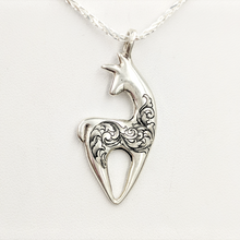 Load image into Gallery viewer,  Hand Engraved Spirit Crescent Pendant - Sterling Silver