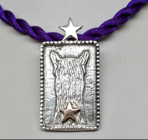  ALSA National Show Champion Charm Pendant - Alpaca National Champion Sterling Silver with a 14K Rose Gold Star Accent