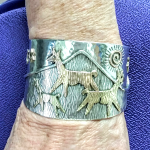 Alpaca or Llama Symbolic Extra Wide Custom Cuff Bracelet - One of a Kind!