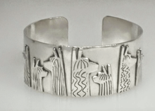 Load image into Gallery viewer, Alpaca Suri Head Silhouette Cuff Bracelet