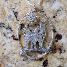 Load image into Gallery viewer, Llama Tri- Herd Oval Pendant