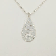 Load image into Gallery viewer, Alpaca or Llama Celestial Teardrop Pendants hammered finish  Sterling Silver  