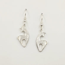 Load image into Gallery viewer, Alpaca or Llama Spirit Crescent Earrings - Sterling Silver on French wires